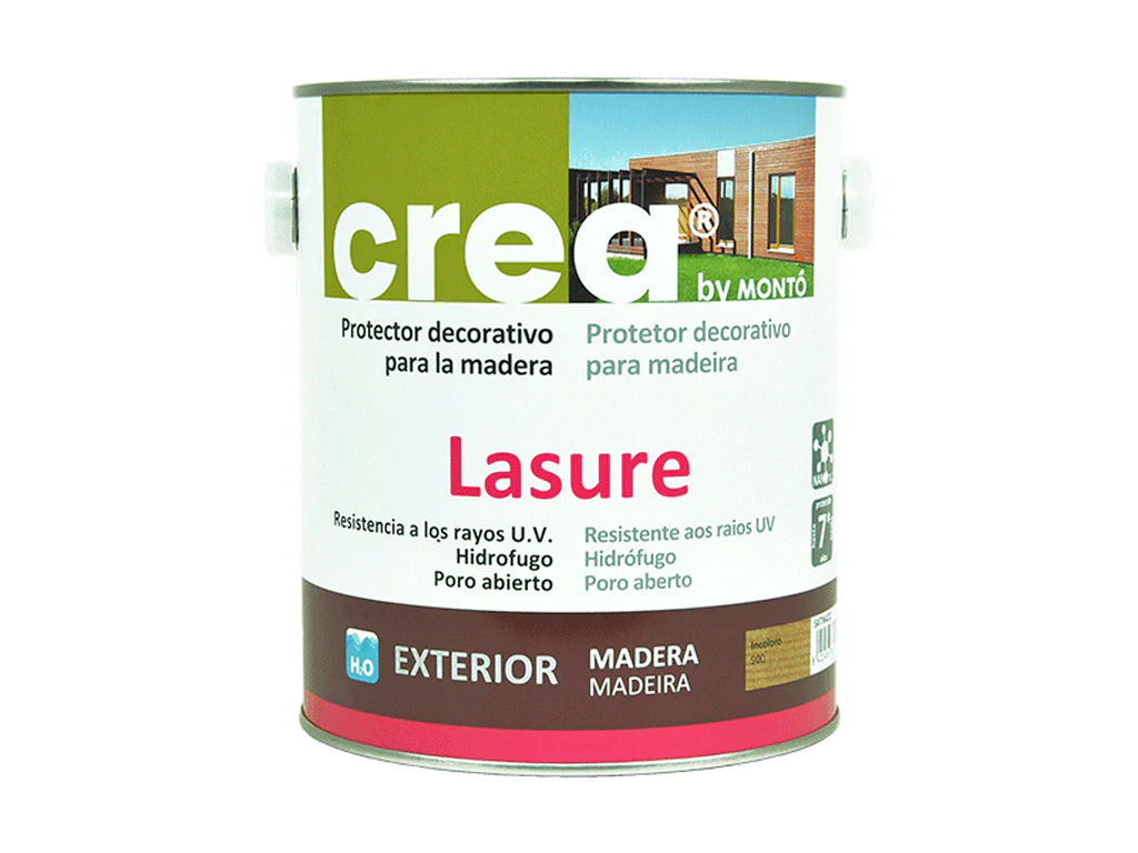 Crea Lasure Satinado | Protector al Agua para Madera | Acabado Poro Abierto con Protección UV
